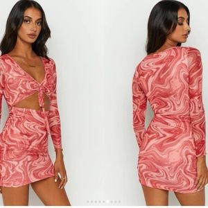 Beginning Boutique Chantilly mesh mini dress. Size 8